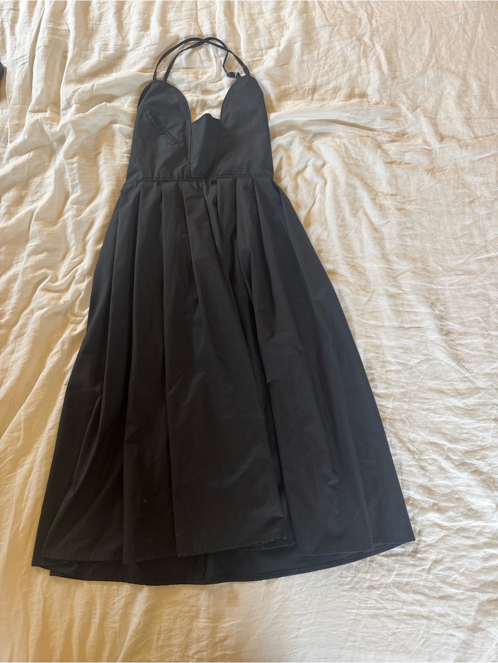 W+ Black Sweetheart Neckline Strappy Fit-and-Flare Dress